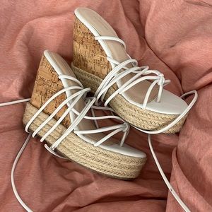 Pretty little thing lace up wedges